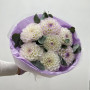 7 бело-лиловых георгин с эвкалиптом — вид 2